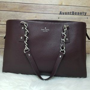 Leather Kate Spade Andee Cobble Hill Chocolate Cherry Tote
